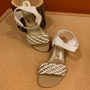 White Sandals 23 1/2. USA fits 6.5